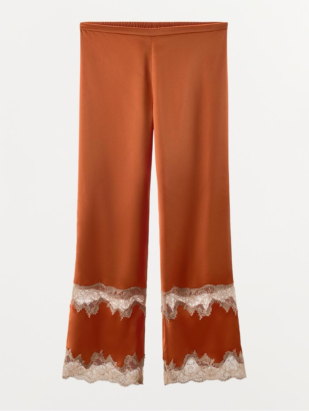 SATIN EFFECT EMBROIDERED PANTS - Picture 3 of 11